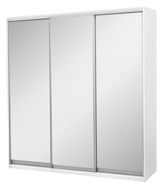 Skříň 3D 2220x2400x600, 3 zrcadla, bílá