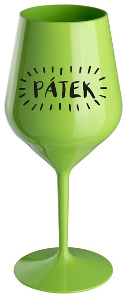 PÁTEK - zelená nerozbitná sklenička na víno 470 ml