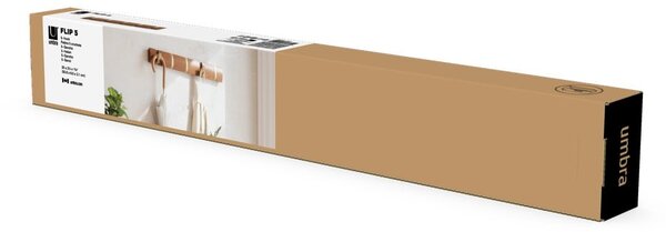 Hnědý nástěnný věšák z topolového dřeva Flip – Umbra