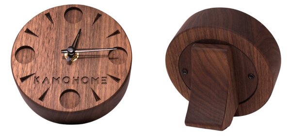 Kamohome Stolní hodiny SAGITTA - masivní dřevo Průměr hodin: 12 cm, Materiál: Ořech americký