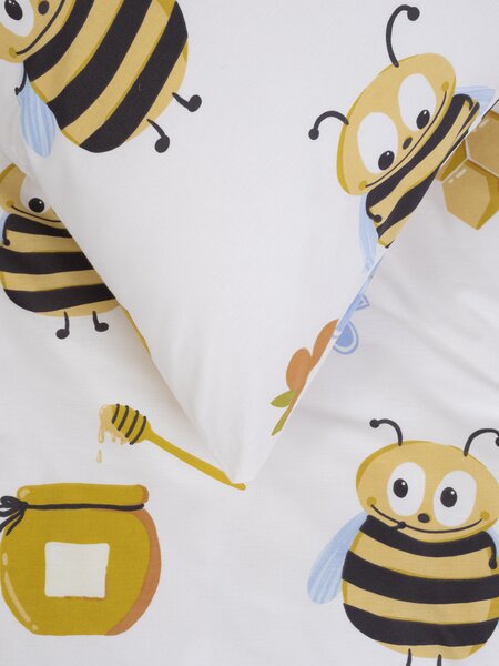 MK Lůžkoviny Francouzské bavlněné povlečení Renforcé - Čmelák od medu 220 × 200 cm, 2ks 70 x 90 cm