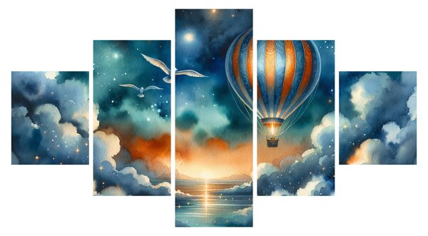 Obraz - Let noční oblohou (125x70 cm)