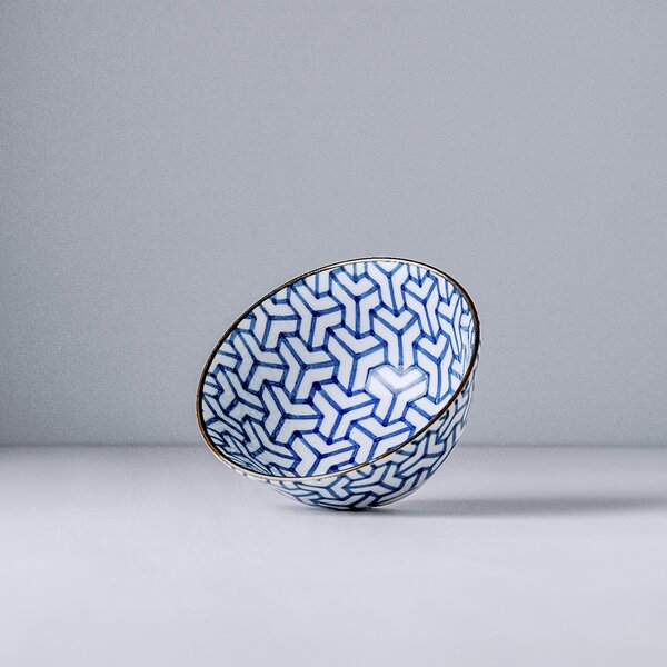 Made in Japan (MIJ) Indigo Ikat Herringbone Bowl 13 cm, 300 ml