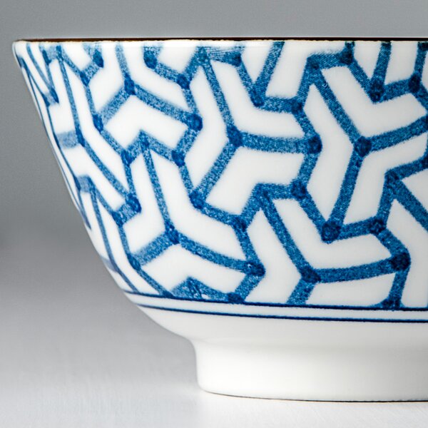 Made in Japan (MIJ) Indigo Ikat Herringbone Bowl 13 cm, 300 ml