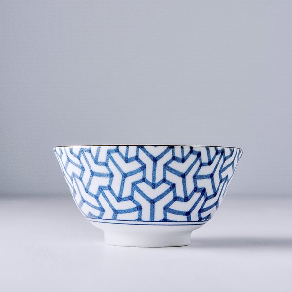 Made in Japan (MIJ) Indigo Ikat Herringbone Bowl 13 cm, 300 ml