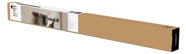 Tmavě hnědý nástěnný věšák z topolového dřeva Flip – Umbra