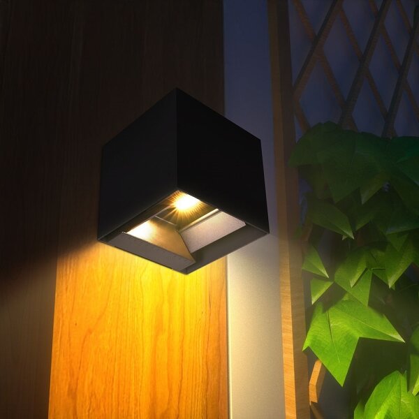 LED Solární nástěnné svítidlo se sen. LED/9W/3,7V 3000/4000/5000K IP65 černá