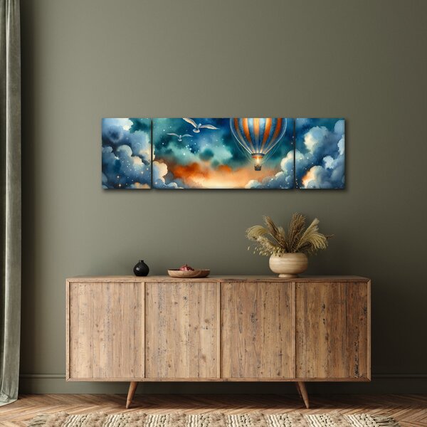 Obraz - Let noční oblohou (170x50 cm)