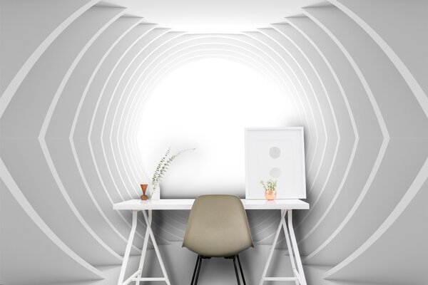 Malvis ® Tapeta 3D bílý tunel Vel. (šířka x výška): 144 x 105 cm