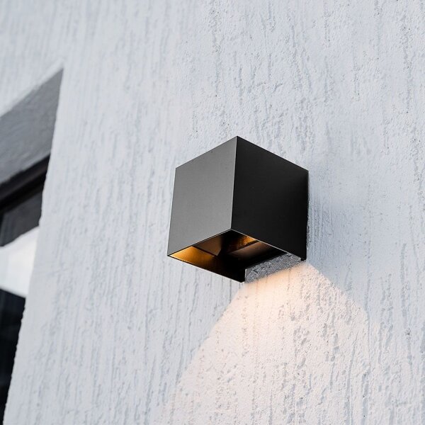 LED Solární nástěnné svítidlo se senzorem LED/9W/5V IP65 2600 mAh antracit