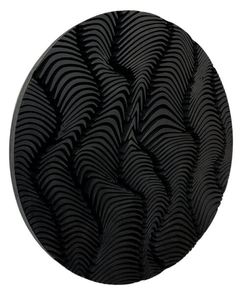 Kamohome Dřevěný obraz na zeď v abstraktním stylu WAVES Barva: Černá