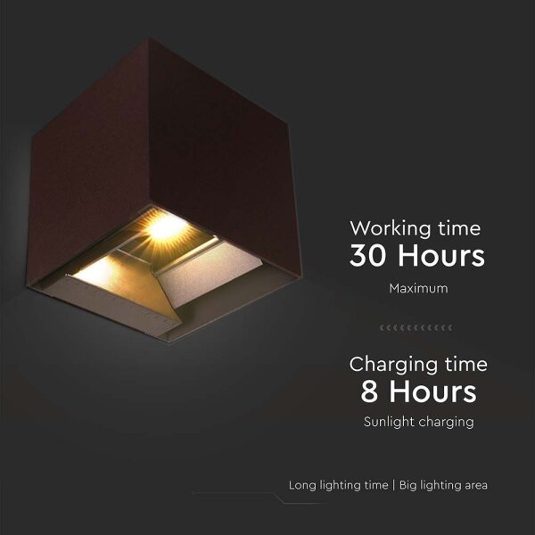 LED Solární nástěnné svítidlo se sen. LED/9W/3,7V 3000/4000/5000K IP65 hnědá