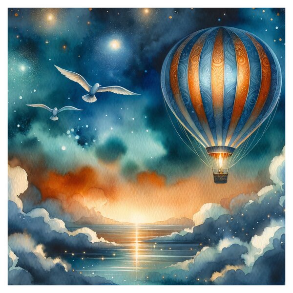 Obraz - Let noční oblohou (30x30 cm)
