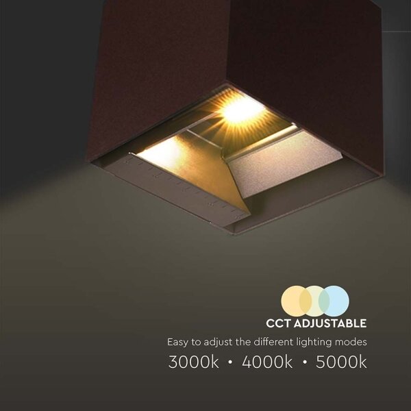 LED Solární nástěnné svítidlo se sen. LED/9W/3,7V 3000/4000/5000K IP65 hnědá