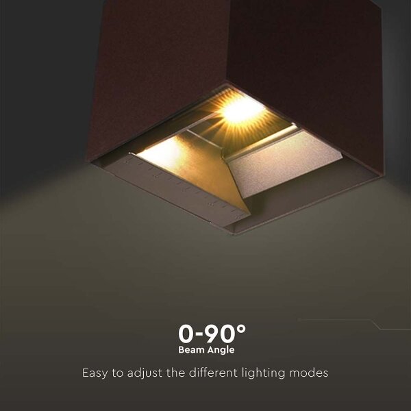 LED Solární nástěnné svítidlo se sen. LED/9W/3,7V 3000/4000/5000K IP65 hnědá