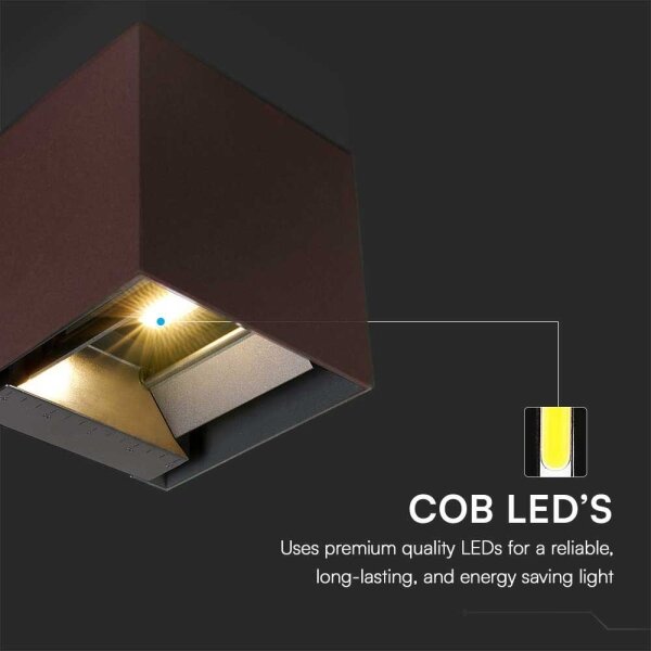 LED Solární nástěnné svítidlo se sen. LED/9W/3,7V 3000/4000/5000K IP65 hnědá