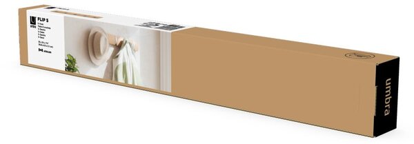 Nástěnný věšák z jasanového dřeva v přírodní barvě Flip – Umbra
