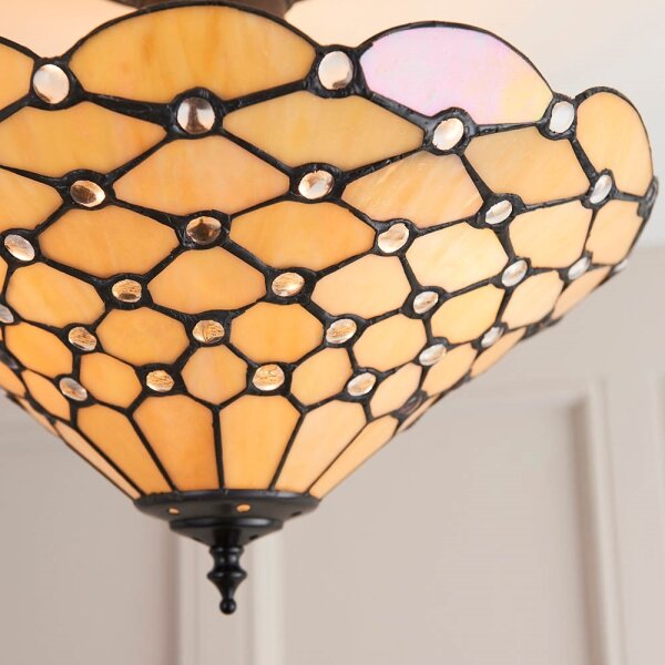 Endon 64300 - Přisazený lustr Tiffany PEARL 3xE27/60W/230V pr. 37 cm