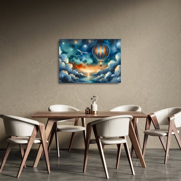 Skleněný obraz - Let noční oblohou (70x50 cm)