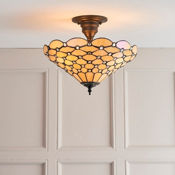 Endon 64300 - Přisazený lustr Tiffany PEARL 3xE27/60W/230V pr. 37 cm