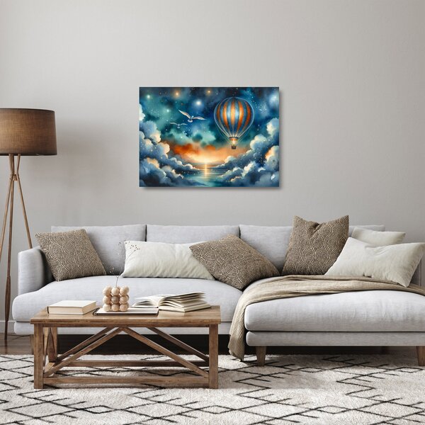 Skleněný obraz - Let noční oblohou (70x50 cm)