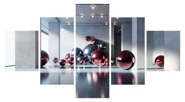 Obraz - 3D prostor s koulemi II. (125x70 cm)