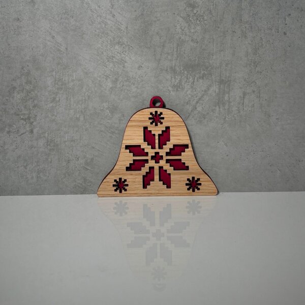Wooden Mooden Dřevěné vánoční ozdoby Folklor (červený podklad) Tvar: domeček