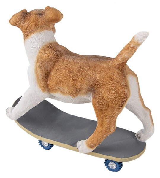 Dekorativní soška pejska na skateboardu – 18x9x18 cm