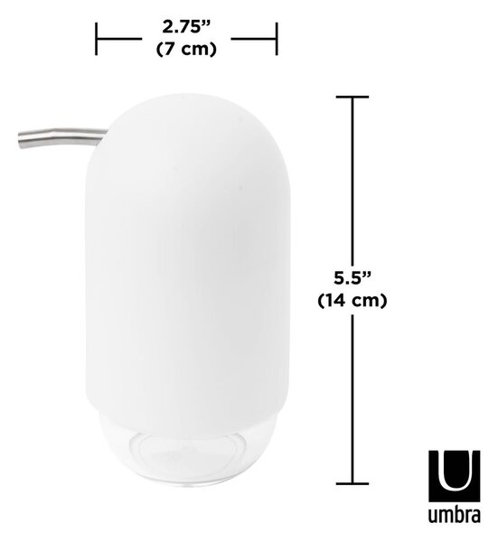 Bílý plastový dávkovač mýdla 230 ml Touch – Umbra