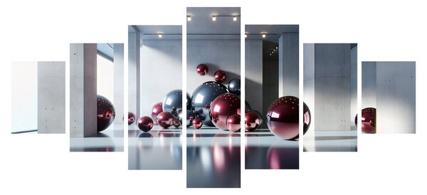 Obraz - 3D prostor s koulemi II. (210x100 cm)