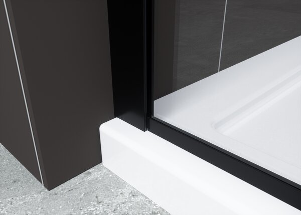 Hagser Agatha sprchová zástěna walk-in 100 cm černá matný/průhledné sklo HGR11000022