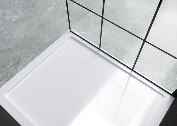 Hagser Agatha sprchová zástěna walk-in 100 cm černá matný/průhledné sklo HGR11000022