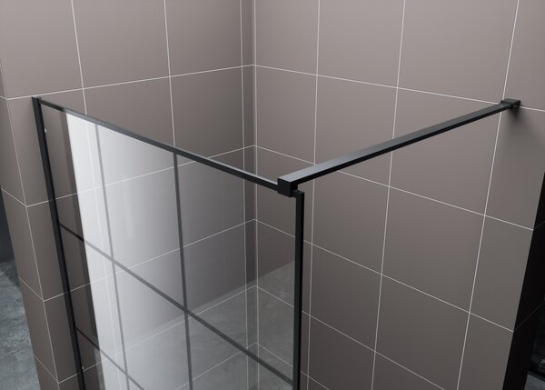 Hagser Agatha sprchová zástěna walk-in 100 cm černá matný/průhledné sklo HGR11000022