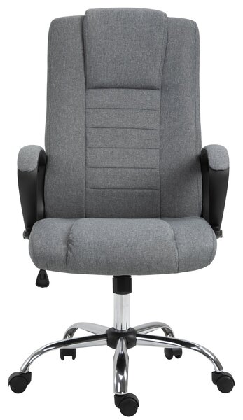 HOMCOM Manažerská ergonomická kancelářská židle s látkovým potahem, výškově nastavitelná, tmavě šedá | Aosom