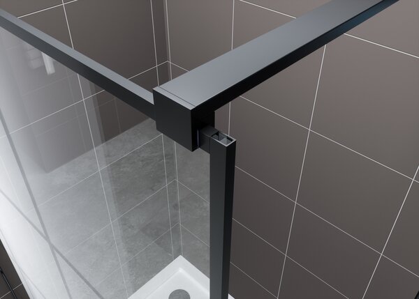 Hagser Agatha sprchová zástěna walk-in 100 cm černá matný/průhledné sklo HGR11000022