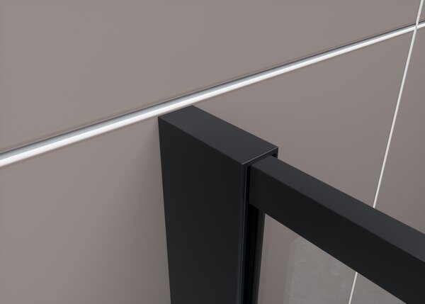 Hagser Hawisa sprchová zástěna walk-in 80 cm černá matný/průhledné sklo HGR40000022