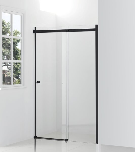 Hagser Alena sprchové dveře 130 cm posuvné černá matný/průhledné sklo HGR19000021