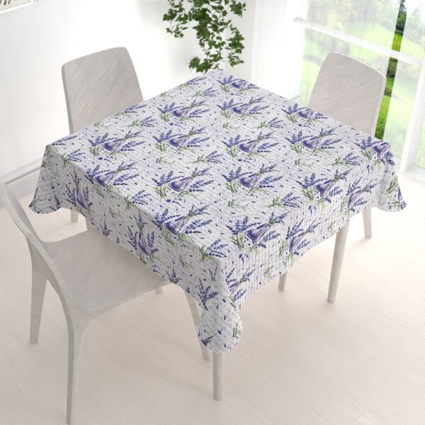 Biante Dekorační čtvercový ubrus PML-082 Snítky levandulí s vázičkami 40x40 cm