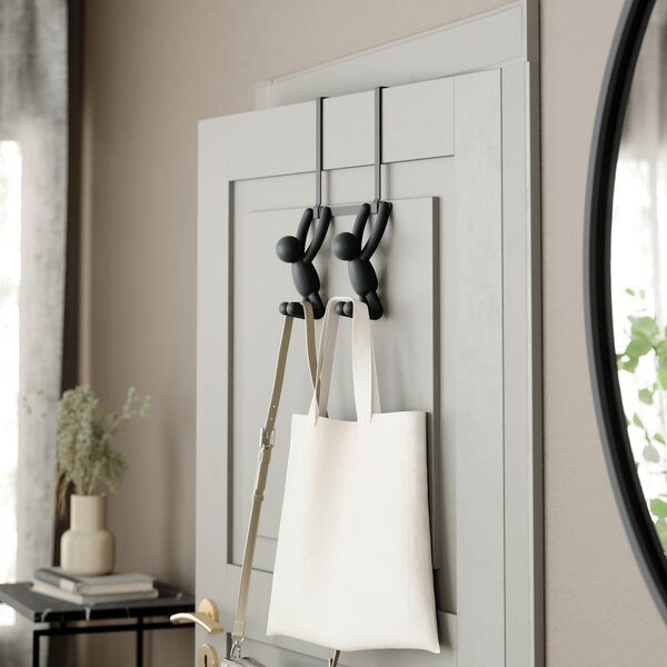 Černý plastový věšák na dveře 22 cm Buddy – Umbra