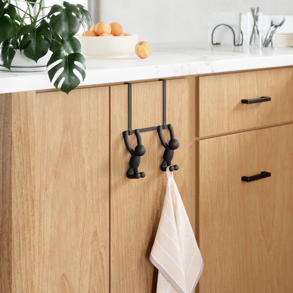 Černý plastový věšák na dveře 22 cm Buddy – Umbra