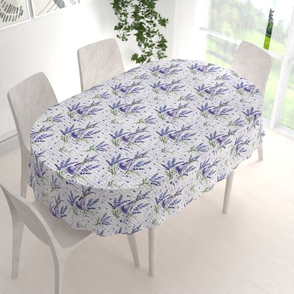 Biante Dekorační oválný ubrus PML-082 Snítky levandulí s vázičkami 50x100 cm