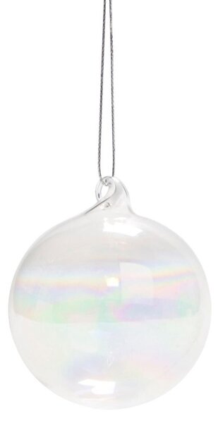 HANG ON Skleněná koule průhledné 6 cm set 6 ks - čirá