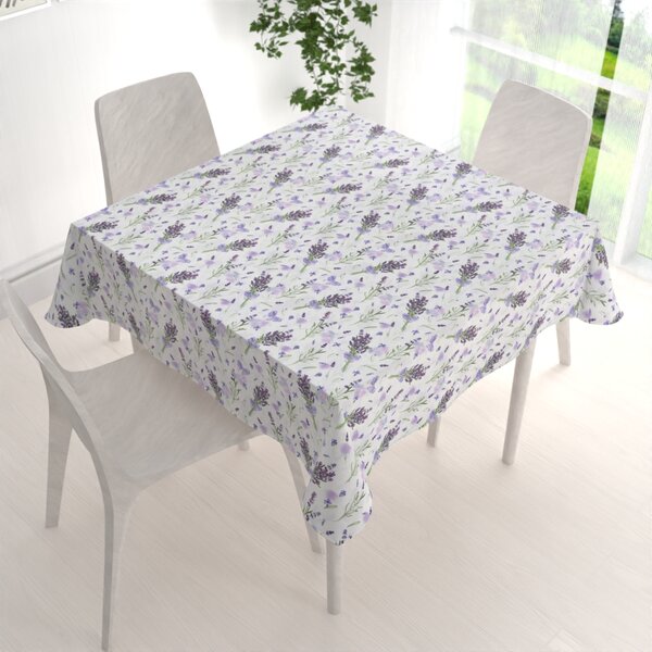 Biante Dekorační čtvercový ubrus PML-085 Snítky levandulí na bílém 40x40 cm