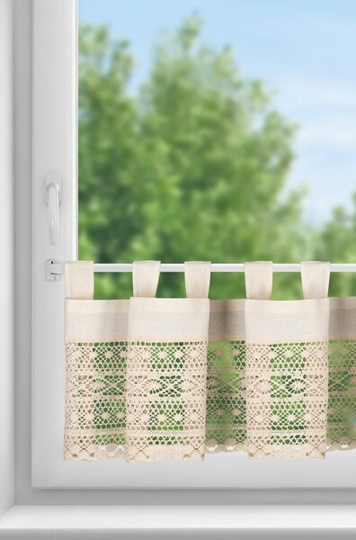 KRÁTKÁ ZÁCLONA NA POUTKÁCH MADDELINE 150X35 CM SVĚTLEBÉŽOVÁ BS