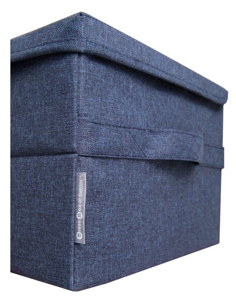 Modrý látkový úložný box s víkem 40x30x22 cm Soft Storage – Bigso