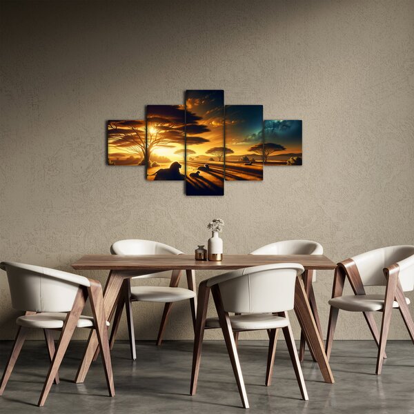 Obraz - Odpočívající lvi (125x70 cm)