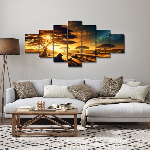 Obraz - Odpočívající lvi (210x100 cm)