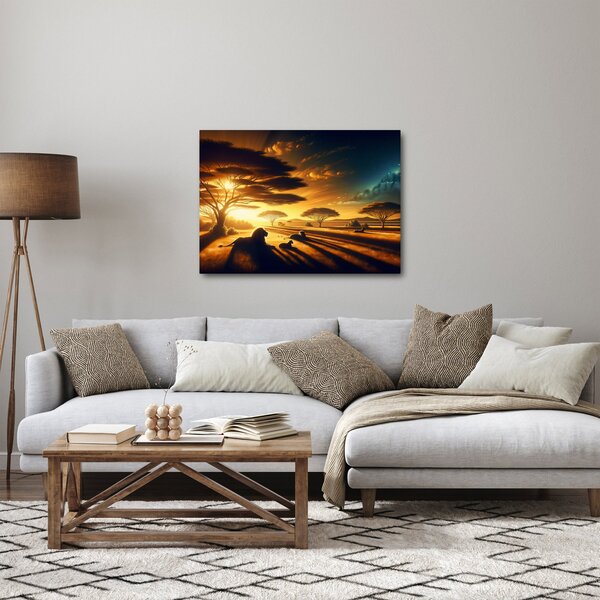 Obraz - Odpočívající lvi (70x50 cm)