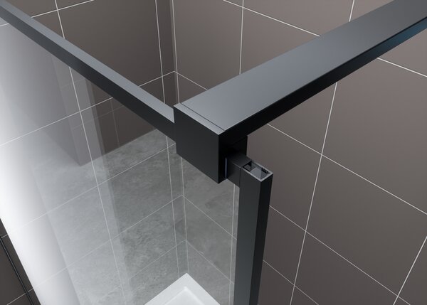 Hagser Hawisa sprchová zástěna walk-in 80 cm černá matný/průhledné sklo HGR40000022