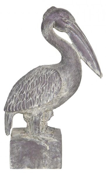 Dekorace pelikán s patinou – 23x13x37 cm
